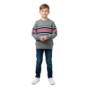 Hanna Andersson Gray Striped Sweater for Kids